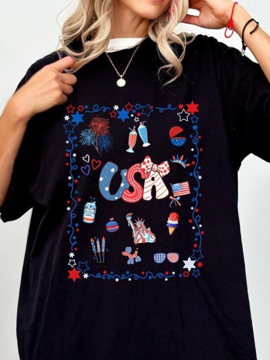 Tops - Graphic Independence Shirt, 4th Of July Tee, Cute USA 250 Years Shirt Gift